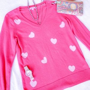 Lilly Pulitzer Ana Heart Sweater Hot & Baby Pink💗